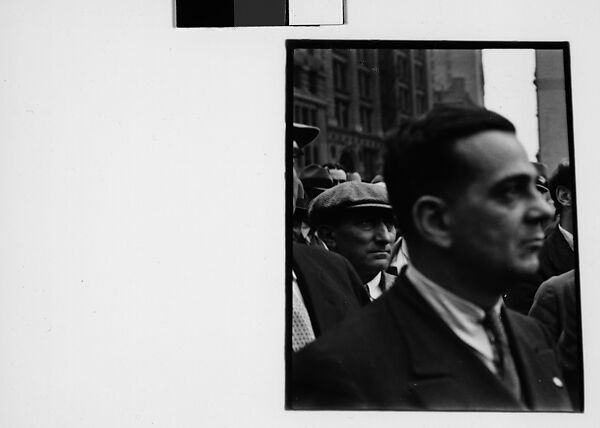 [Three 35mm Film Frames: Male Onlookers, Partial View of Man in Front of Tobacconist's Window, New York City], Walker Evans (American, St. Louis, Missouri 1903–1975 New Haven, Connecticut), Film negative