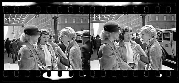 [Two 35mm Film Frames: Three Women on Street, New York City?], Walker Evans (American, St. Louis, Missouri 1903–1975 New Haven, Connecticut), Film negative