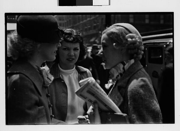 [Two 35mm Film Frames: Three Women in Conversation on Street, New York City?], Walker Evans (American, St. Louis, Missouri 1903–1975 New Haven, Connecticut), Film negative
