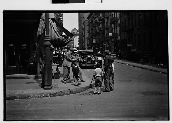 [Two 35mm Film Frames: Tintype Photographer and Group on Street Corner, New York City], Walker Evans (American, St. Louis, Missouri 1903–1975 New Haven, Connecticut), Film negative