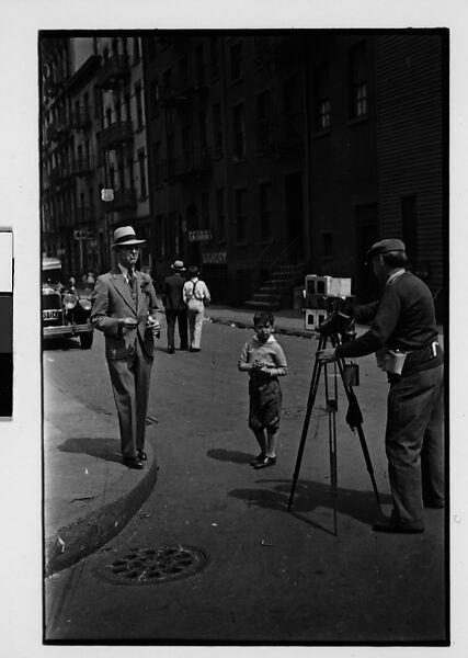[Two 35mm Film Frames: Tintype Photographer and Man on Street Corner, New York City], Walker Evans (American, St. Louis, Missouri 1903–1975 New Haven, Connecticut), Film negative