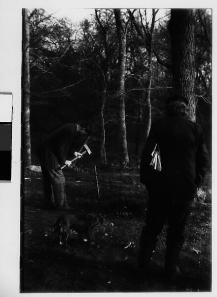 [Four 35mm Film Frames: Elderly Man in Woods Carrying Newspaper with Dog on Leash], Walker Evans (American, St. Louis, Missouri 1903–1975 New Haven, Connecticut), Film negative