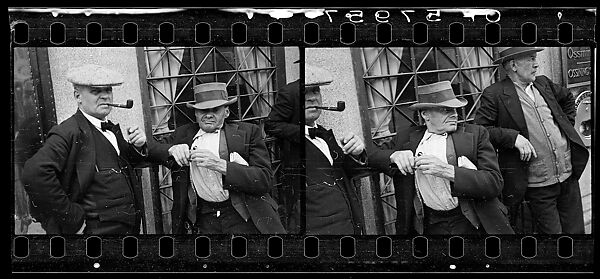 [Two 35mm Film Frames: Men on Street, Ossining, New York], Walker Evans (American, St. Louis, Missouri 1903–1975 New Haven, Connecticut), Film negative