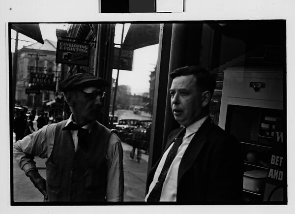 [Two 35mm Film Frames: Two Men on Sidewalk, Ossining, New York], Walker Evans (American, St. Louis, Missouri 1903–1975 New Haven, Connecticut), Film negative