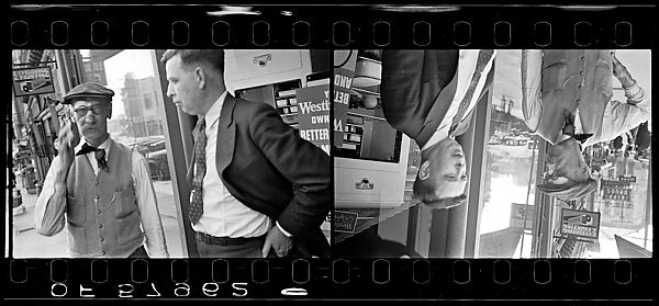 [Two 35mm Film Frames: Two Men on Sidewalk, Ossining, New York], Walker Evans (American, St. Louis, Missouri 1903–1975 New Haven, Connecticut), Film negative