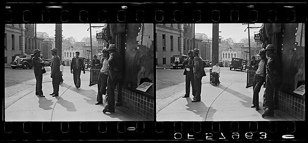 [Two 35mm Film Frames: Men on Central Avenue, Ossining, New York], Walker Evans (American, St. Louis, Missouri 1903–1975 New Haven, Connecticut), Film negative