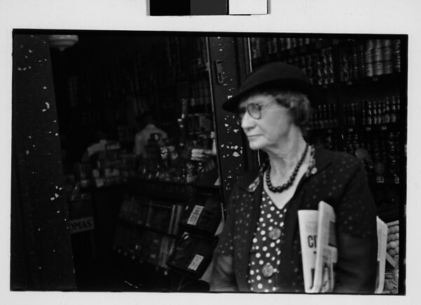 [Two 35mm Film Frames: Old Woman Outside Main Street Grocery Store, Ossining, New York], Walker Evans (American, St. Louis, Missouri 1903–1975 New Haven, Connecticut), Film negative 