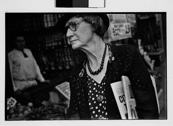 [Two 35mm Film Frames: Old Woman Outside Main Street Grocery Store, Ossining, New York], Walker Evans (American, St. Louis, Missouri 1903–1975 New Haven, Connecticut), Film negative 
