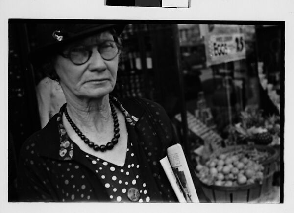 [Two 35mm Film Frames: Old Woman Outside Main Street Grocery Store, Ossining, New York], Walker Evans (American, St. Louis, Missouri 1903–1975 New Haven, Connecticut), Film negative 