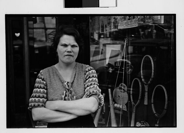 [Two 35mm Film Frames: Woman Outside Main Street Sports Shop, Old Woman Outside Main Street Grocery Store, Ossining, New York], Walker Evans (American, St. Louis, Missouri 1903–1975 New Haven, Connecticut), Film negative 
