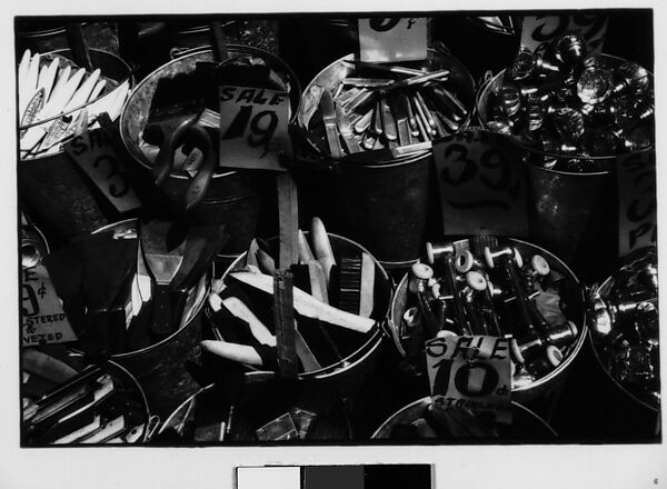 [Three 35mm Film Frames: Hardware Store Display of Paintbrushes in Buckets, Brooklyn, New York], Walker Evans (American, St. Louis, Missouri 1903–1975 New Haven, Connecticut), Film negative