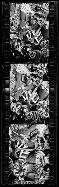 [Three 35mm Film Frames: Hardware Store Display of Paintbrushes in Buckets, Brooklyn, New York], Walker Evans (American, St. Louis, Missouri 1903–1975 New Haven, Connecticut), Film negative
