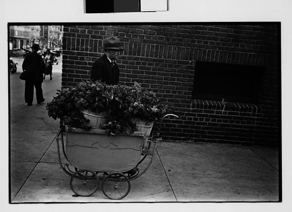 [Two 35mm Film Frames: Vendor with Flowers in Baby Carriage on Sidewalk], Walker Evans (American, St. Louis, Missouri 1903–1975 New Haven, Connecticut), Film negative 