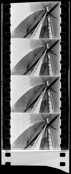 [South Seas: Four Motion Picture Film Frames of Cressida Mast, Sails, and Rigging], Walker Evans (American, St. Louis, Missouri 1903–1975 New Haven, Connecticut), Film negative