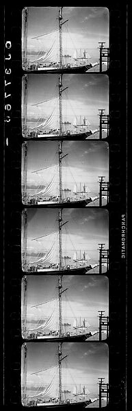 [South Seas: Six Motion Picture Film Frames of Sailing Ship in Port], Walker Evans (American, St. Louis, Missouri 1903–1975 New Haven, Connecticut), Film negative