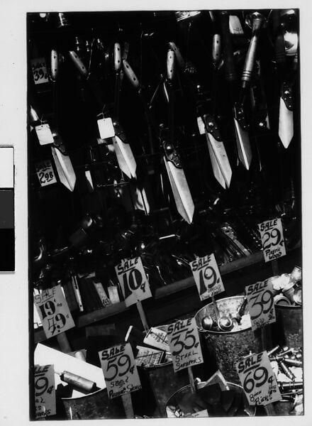 [Three 35mm Film Frames: Hardware Store Display of Hanging Shears and Toilet Seats, Brooklyn, New York], Walker Evans (American, St. Louis, Missouri 1903–1975 New Haven, Connecticut), Film negative