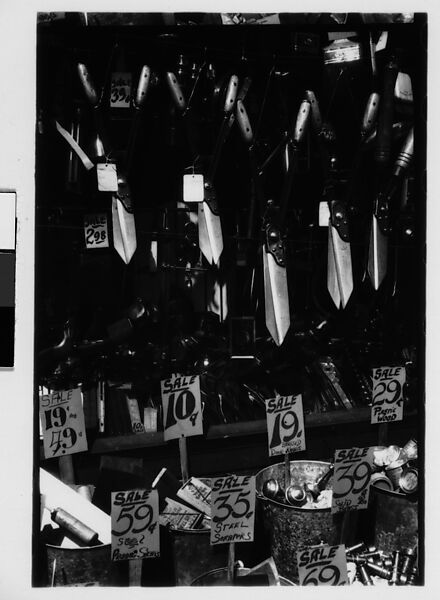 [Three 35mm Film Frames: Hardware Store Display of Hanging Shears and Toilet Seats, Brooklyn, New York], Walker Evans (American, St. Louis, Missouri 1903–1975 New Haven, Connecticut), Film negative