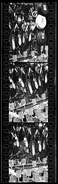 [Three 35mm Film Frames: Hardware Store Display of Hanging Shears and Toilet Seats, Brooklyn, New York], Walker Evans (American, St. Louis, Missouri 1903–1975 New Haven, Connecticut), Film negative