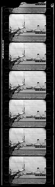 [South Seas: Six Motion Picture Film Frames of Cressida Prow in Front of Steamship], Walker Evans (American, St. Louis, Missouri 1903–1975 New Haven, Connecticut), Film negative