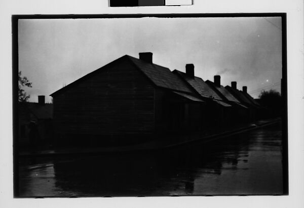 [Five 35mm Film Frames: Horice's Fish Market, Wooden Company Houses, Brick Italianate Revival Building, Southeastern U.S.], Walker Evans (American, St. Louis, Missouri 1903–1975 New Haven, Connecticut), Film negative