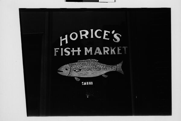 [Five 35mm Film Frames: Horice's Fish Market, Wooden Company Houses, Brick Italianate Revival Building, Southeastern U.S.], Walker Evans (American, St. Louis, Missouri 1903–1975 New Haven, Connecticut), Film negative 