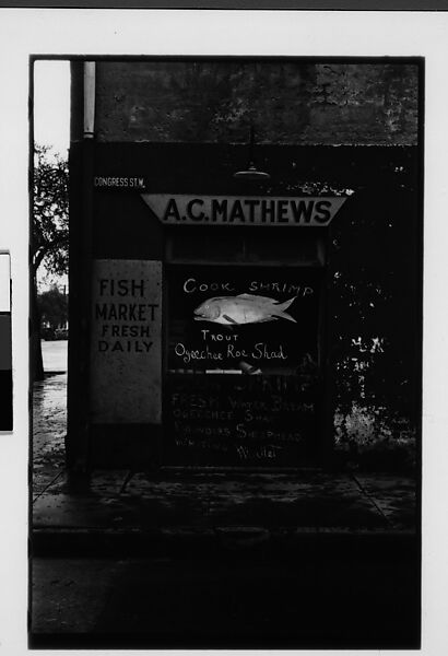 [Three 35mm Film Frames: Blumenthal's Five-and-Dime Store on Corner, Painted Fish Store Sign, Savannah Vicinity, Georgia], Walker Evans (American, St. Louis, Missouri 1903–1975 New Haven, Connecticut), Film negative