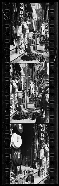 [Three 35mm Film Frames: Hardware Store Display, Brooklyn, New York], Walker Evans (American, St. Louis, Missouri 1903–1975 New Haven, Connecticut), Film negative
