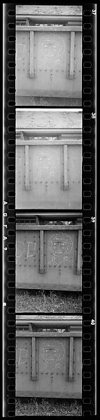 [Four 35mm Film Frames: Freight Car Graffiti], Walker Evans (American, St. Louis, Missouri 1903–1975 New Haven, Connecticut), Film negative