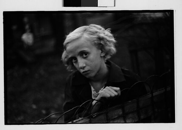 [Five 35mm Film Frames: Girl Leaning on Wire Fence in Yard, Vicinity Bethlehem, Pennsylvania], Walker Evans (American, St. Louis, Missouri 1903–1975 New Haven, Connecticut), Film negative