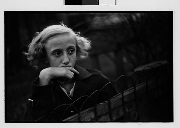 [Five 35mm Film Frames: Girl Leaning on Wire Fence in Yard, Vicinity Bethlehem, Pennsylvania], Walker Evans (American, St. Louis, Missouri 1903–1975 New Haven, Connecticut), Film negative