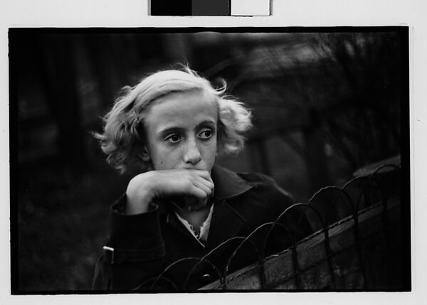 [Five 35mm Film Frames: Girl Leaning on Wire Fence in Yard, Vicinity Bethlehem, Pennsylvania], Walker Evans (American, St. Louis, Missouri 1903–1975 New Haven, Connecticut), Film negative
