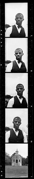 [Five 35mm Film Frames: Man Wearing Vest and Bow Tie, Wooden Church, Georgia], Walker Evans (American, St. Louis, Missouri 1903–1975 New Haven, Connecticut), Film negative