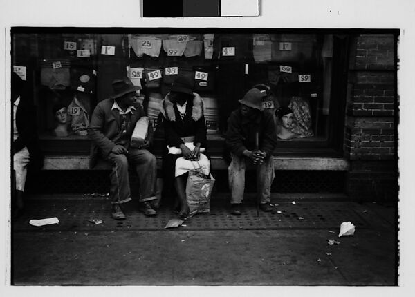 [Two 35mm Film Frames: Two Men and a Woman Seated Outside Clothing Store, Woman Seated in Truck Cab, Georgia], Walker Evans (American, St. Louis, Missouri 1903–1975 New Haven, Connecticut), Film negative 