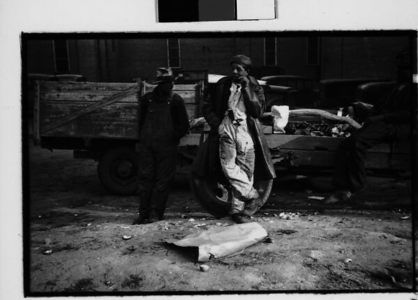 Walker Evans | [Two 35mm Film Frames: Men Seated and Leaning on Truck ...