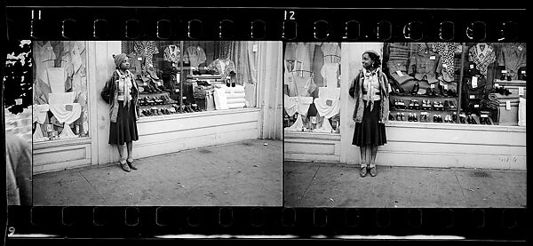 [Two 35mm Film Frames: Young Woman Outside Clothing Store, Georgia], Walker Evans (American, St. Louis, Missouri 1903–1975 New Haven, Connecticut), Film negative