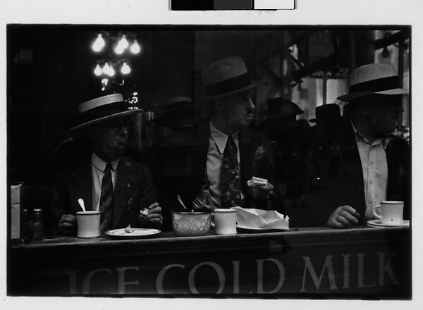 [Three 35mm Film Frames: Men Eating at Lunch Counter Window, Lexington Avenue, New York City], Walker Evans (American, St. Louis, Missouri 1903–1975 New Haven, Connecticut), Film negative
