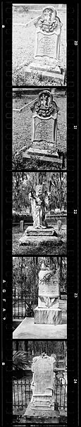 [Five 35mm Film Frames: Gravestones, Georgia], Walker Evans (American, St. Louis, Missouri 1903–1975 New Haven, Connecticut), Film negative