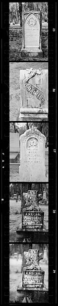[Five 35mm Film Frames: Gravestones, Georgia], Walker Evans (American, St. Louis, Missouri 1903–1975 New Haven, Connecticut), Film negative