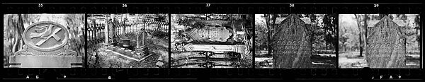 [Five 35mm Film Frames: Gravestones, Georgia], Walker Evans (American, St. Louis, Missouri 1903–1975 New Haven, Connecticut), Film negative