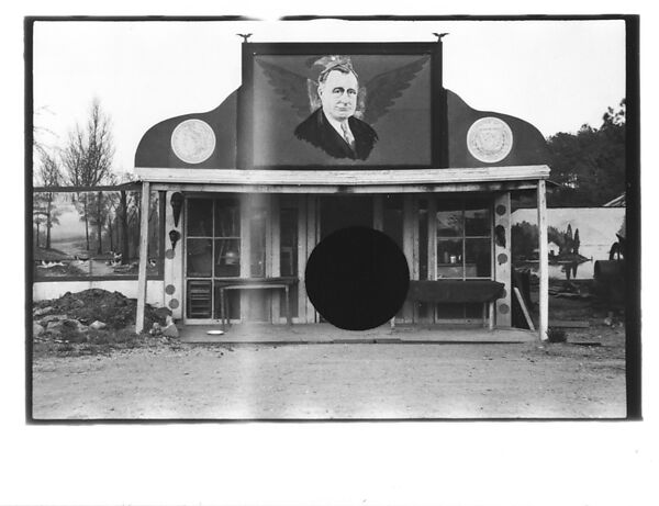 [Five 35mm Film Frames: Wooden Shacks on Dirt Road, Roadside Building with Painted Billboard of Franklin Delano Roosevelt on Roof, Southeastern U.S.], Walker Evans (American, St. Louis, Missouri 1903–1975 New Haven, Connecticut), Film negative