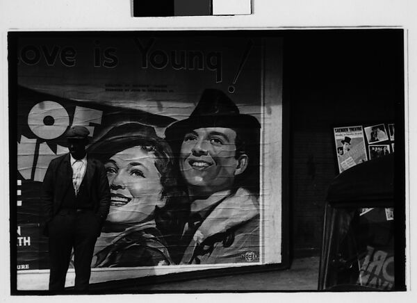 [Five 35mm Film Frames: Man on Sidewalk, in Front of Movie Poster, Vicksburg or New Orleans], Walker Evans (American, St. Louis, Missouri 1903–1975 New Haven, Connecticut), Film negative