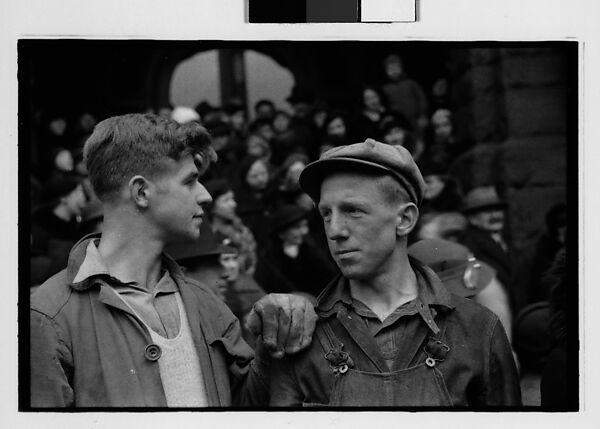 [Three 35mm Film Frames: Two Young Men at Parade, Johnstown, Pennsylvania], Walker Evans (American, St. Louis, Missouri 1903–1975 New Haven, Connecticut), Film negative