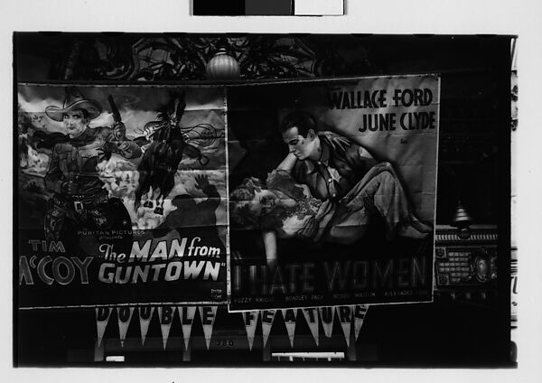 [Five 35mm Film Frames: Theater Lobby and Posters, Double Feature Movie Posters "The Man from Guntown" and "I Hate Women", Boxing Poster, Pennsylvania], Walker Evans (American, St. Louis, Missouri 1903–1975 New Haven, Connecticut), Film negative 