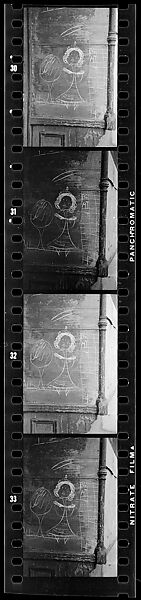 [Four 35mm Film Frames: Graffiti: Chalk Drawings, New York City], Walker Evans (American, St. Louis, Missouri 1903–1975 New Haven, Connecticut), Film negative