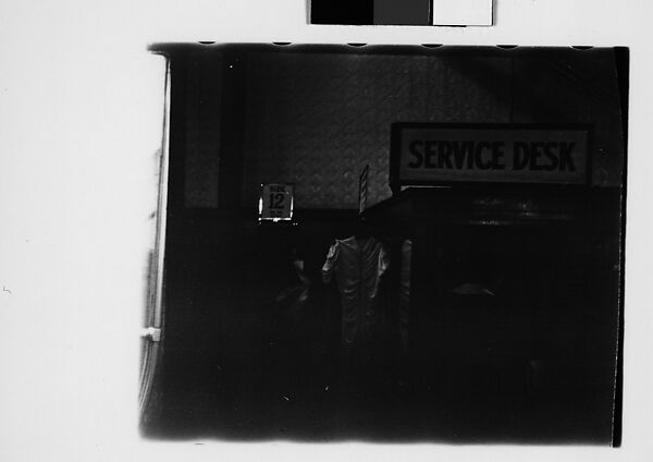 [Three 35mm Film Frames: Klein's Department Store Window Display, Service Desk, Union Square, New York City], Walker Evans (American, St. Louis, Missouri 1903–1975 New Haven, Connecticut), Film negative