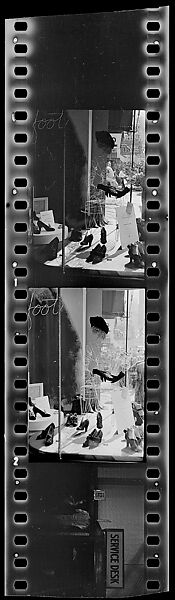 [Three 35mm Film Frames: Klein's Department Store Window Display, Service Desk, Union Square, New York City], Walker Evans (American, St. Louis, Missouri 1903–1975 New Haven, Connecticut), Film negative
