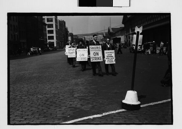 [Five 35mm Film Frames: Picket Lines, South Street, New York City], Walker Evans (American, St. Louis, Missouri 1903–1975 New Haven, Connecticut), Film negative