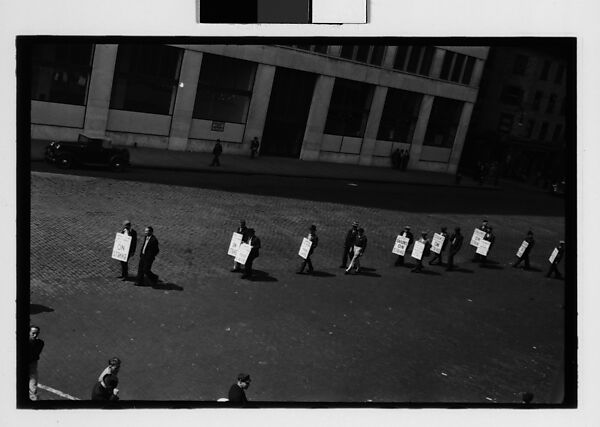 [Five 35mm Film Frames: Picket Lines, South Street, New York City], Walker Evans (American, St. Louis, Missouri 1903–1975 New Haven, Connecticut), Film negative