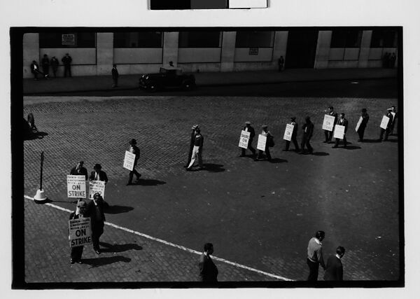 [Five 35mm Film Frames: Picket Lines, South Street, New York City], Walker Evans (American, St. Louis, Missouri 1903–1975 New Haven, Connecticut), Film negative