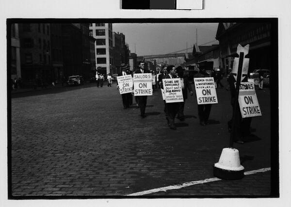 [Five 35mm Film Frames: Picket Lines, South Street, New York City], Walker Evans (American, St. Louis, Missouri 1903–1975 New Haven, Connecticut), Film negative 